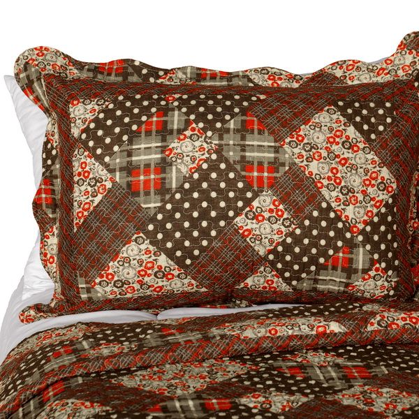 100% Cotton Vermicelli-Quilted Quilt Set - Full/Queen