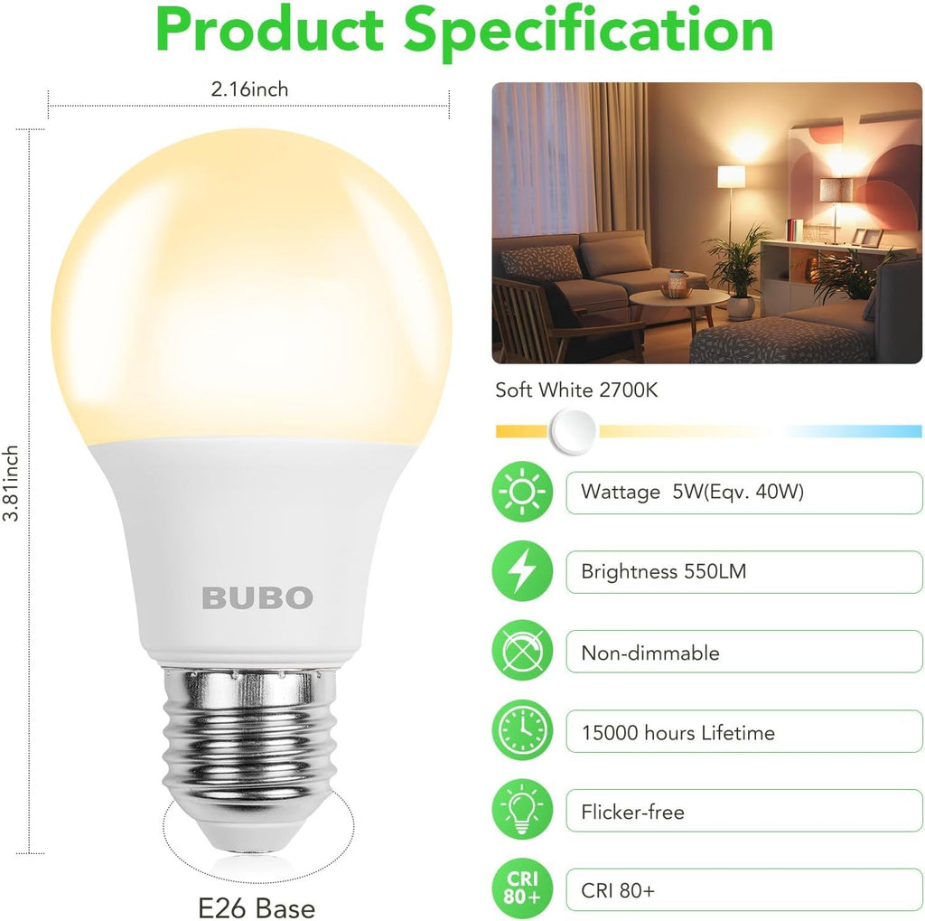 BUBO Soft White Non-Dimmable LED Bulbs