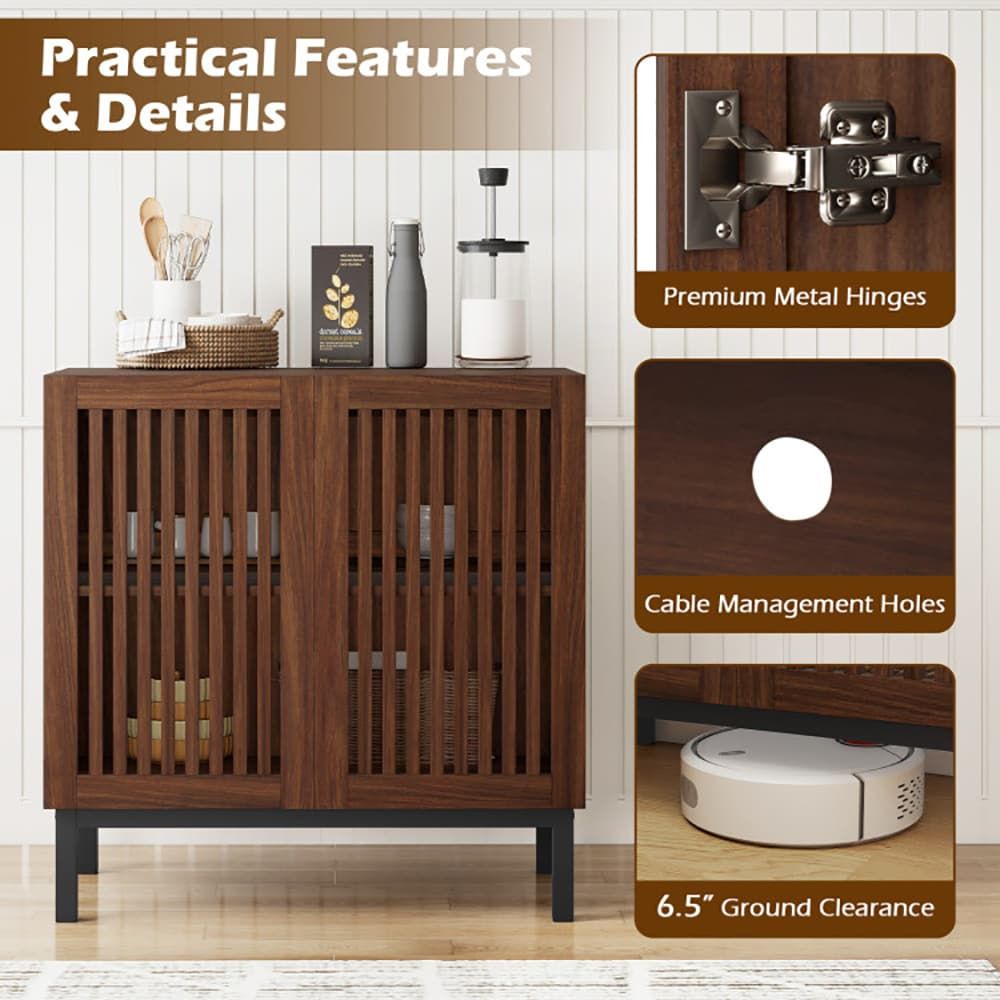 Farmhouse Sideboard with Flexible Cabinet Storage