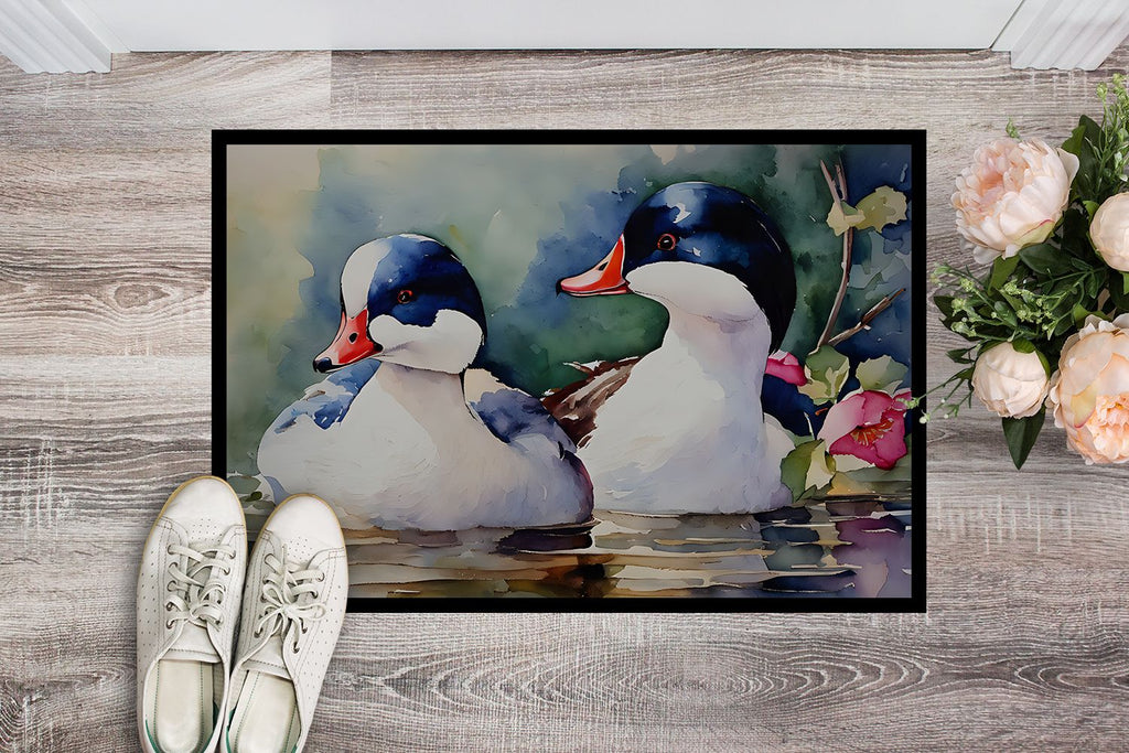 Bufflehead Bird Artwork Entryway Doormat