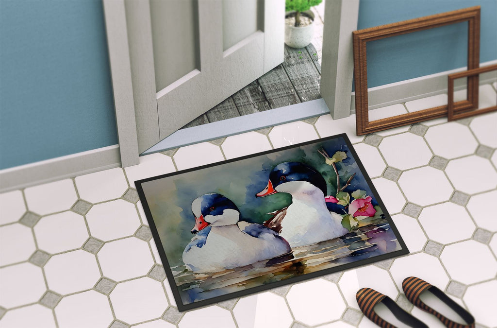 Bufflehead Bird Artwork Entryway Doormat