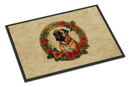 Bullmastiff Christmas Flowers Doormat