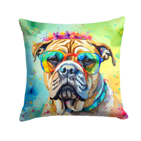 Bullmastiff Hippie Dawg Decorative Throw Pillow