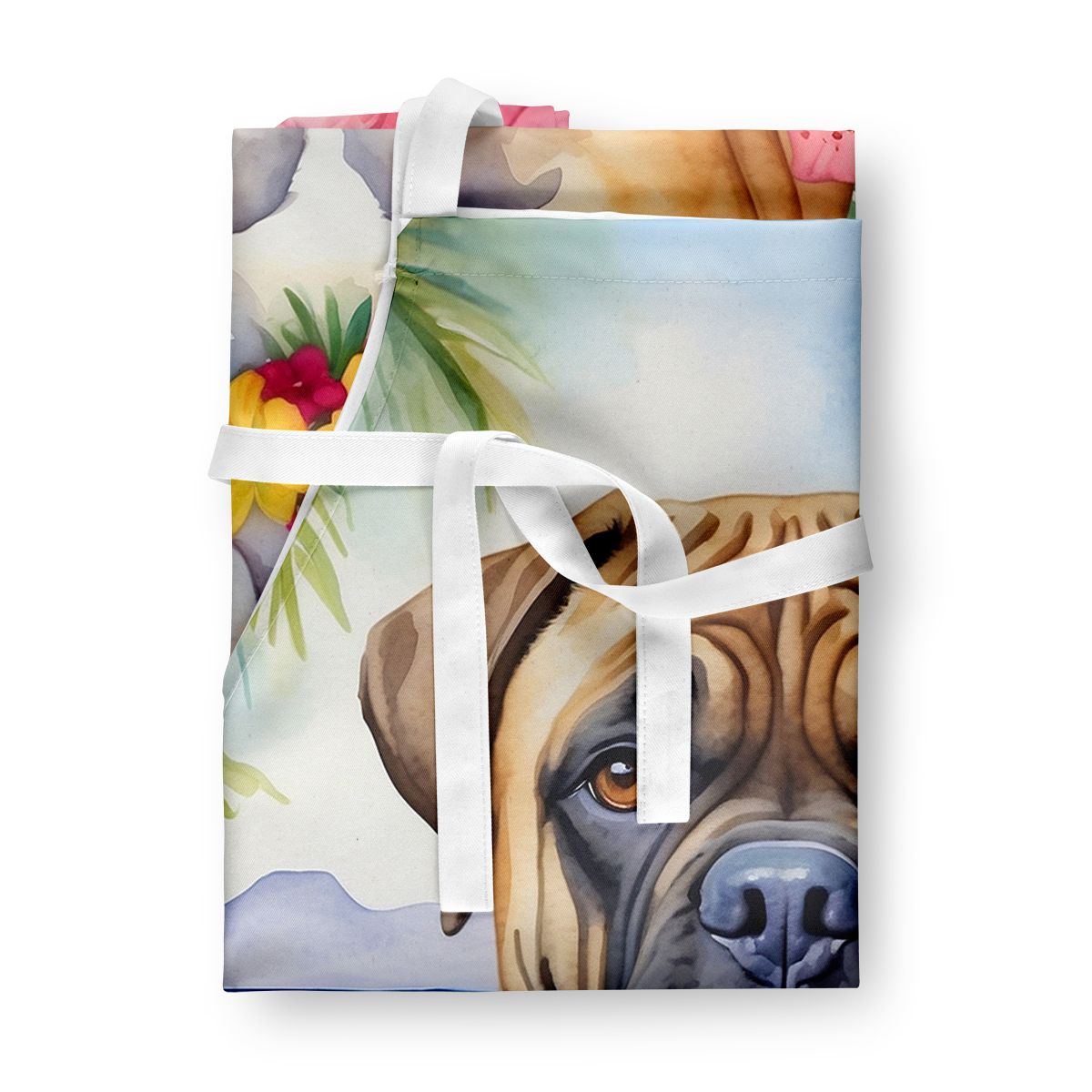 Bullmastiff Luau Apron for Cooking and Creative Tasks