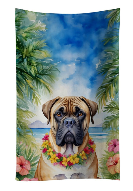 Bullmastiff Luau Two-Sided Kitchen Towel
