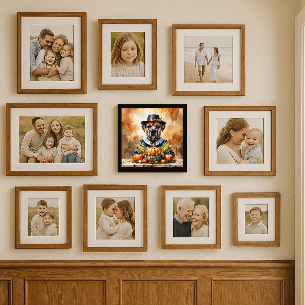 Bullmastiff Thanksgiving Framed Wall Art
