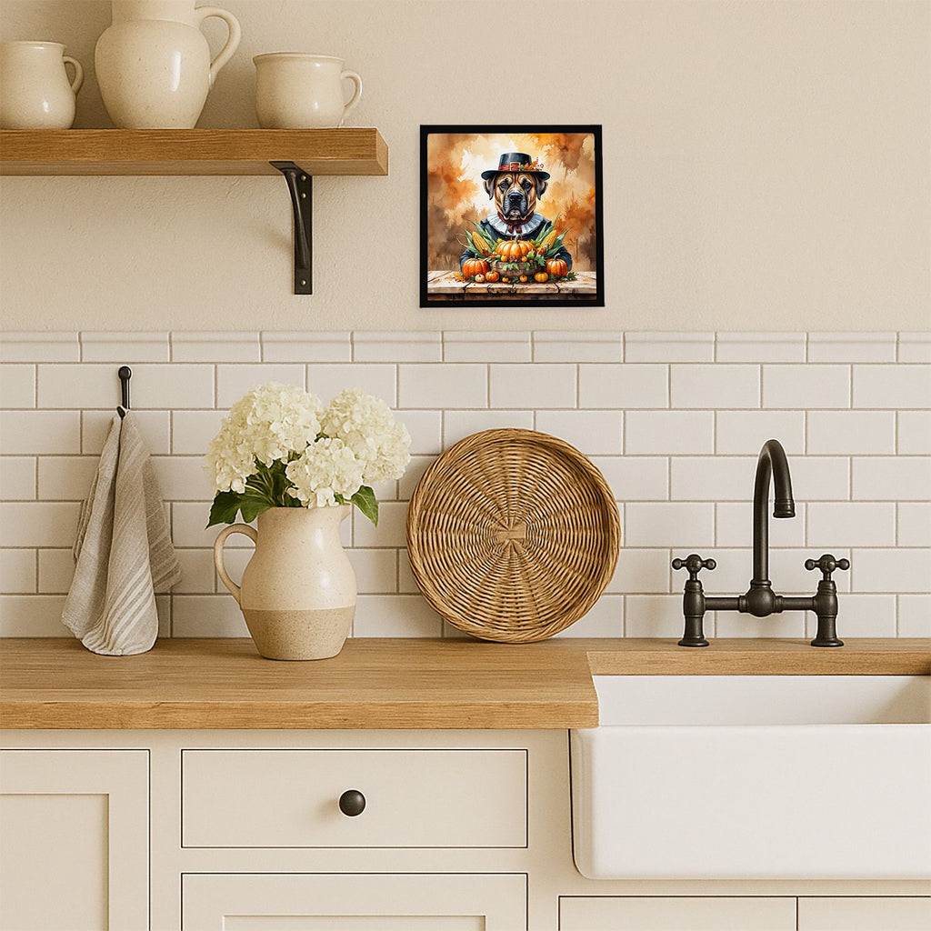 Bullmastiff Thanksgiving Framed Wall Art