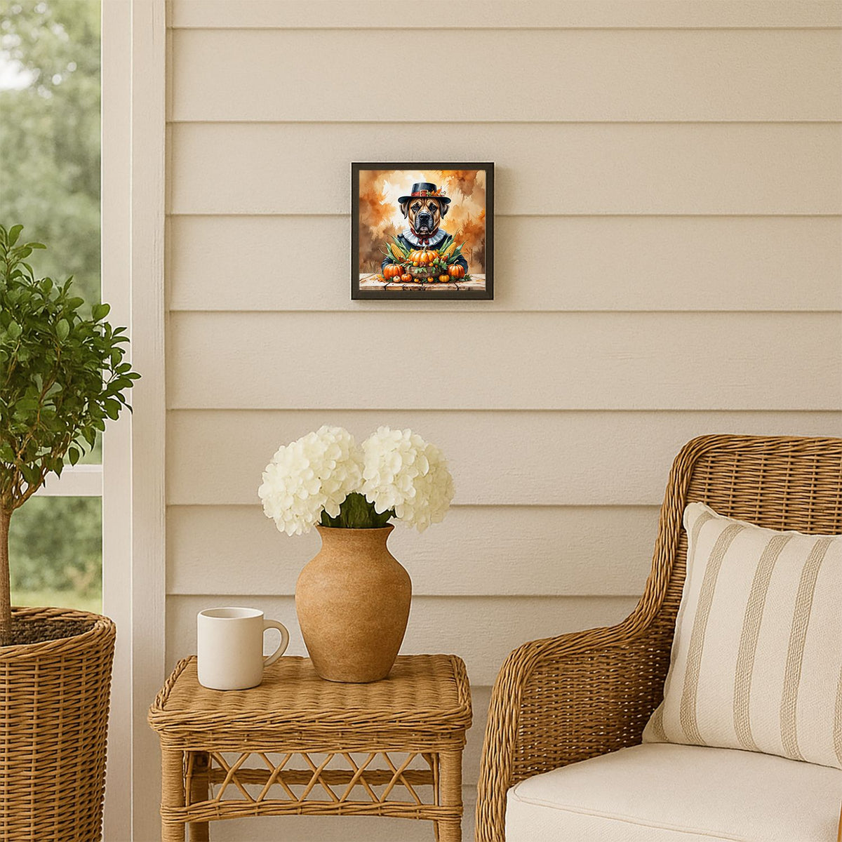 Bullmastiff Thanksgiving Framed Wall Art