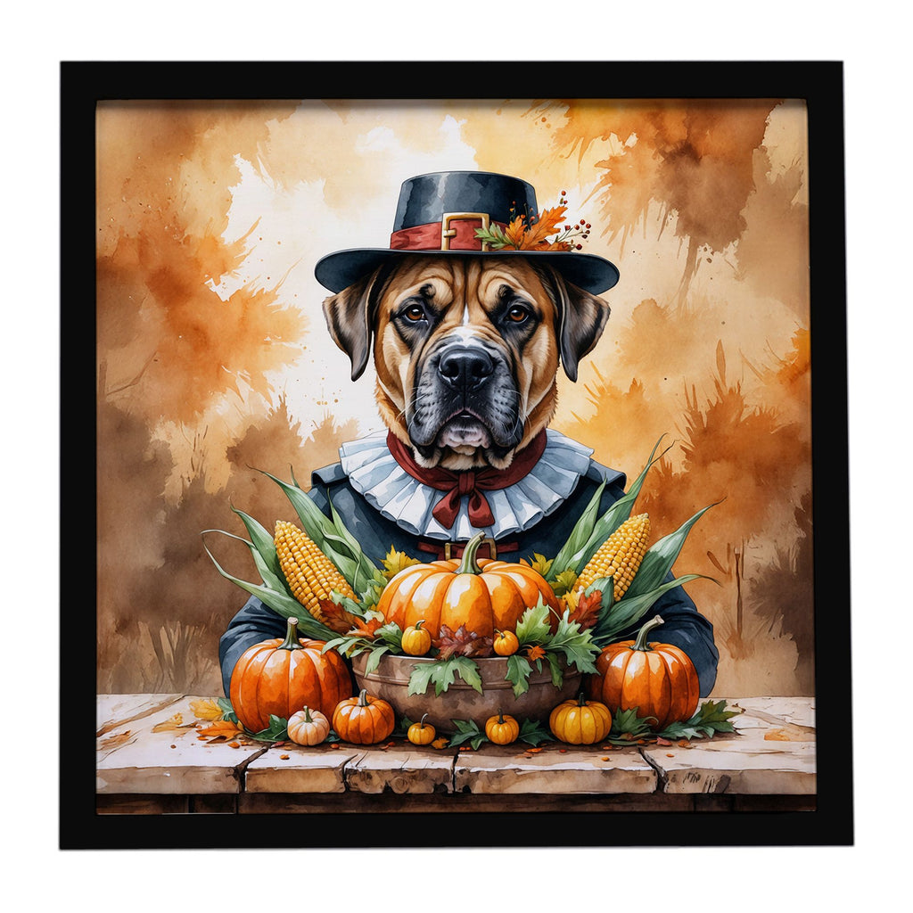 Bullmastiff Thanksgiving Framed Wall Art