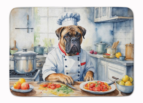 Bullmastiff The Chef Memory Foam Kitchen Mat Machine Washable Anti-Fatigue Mat Cushion Comfort Bath