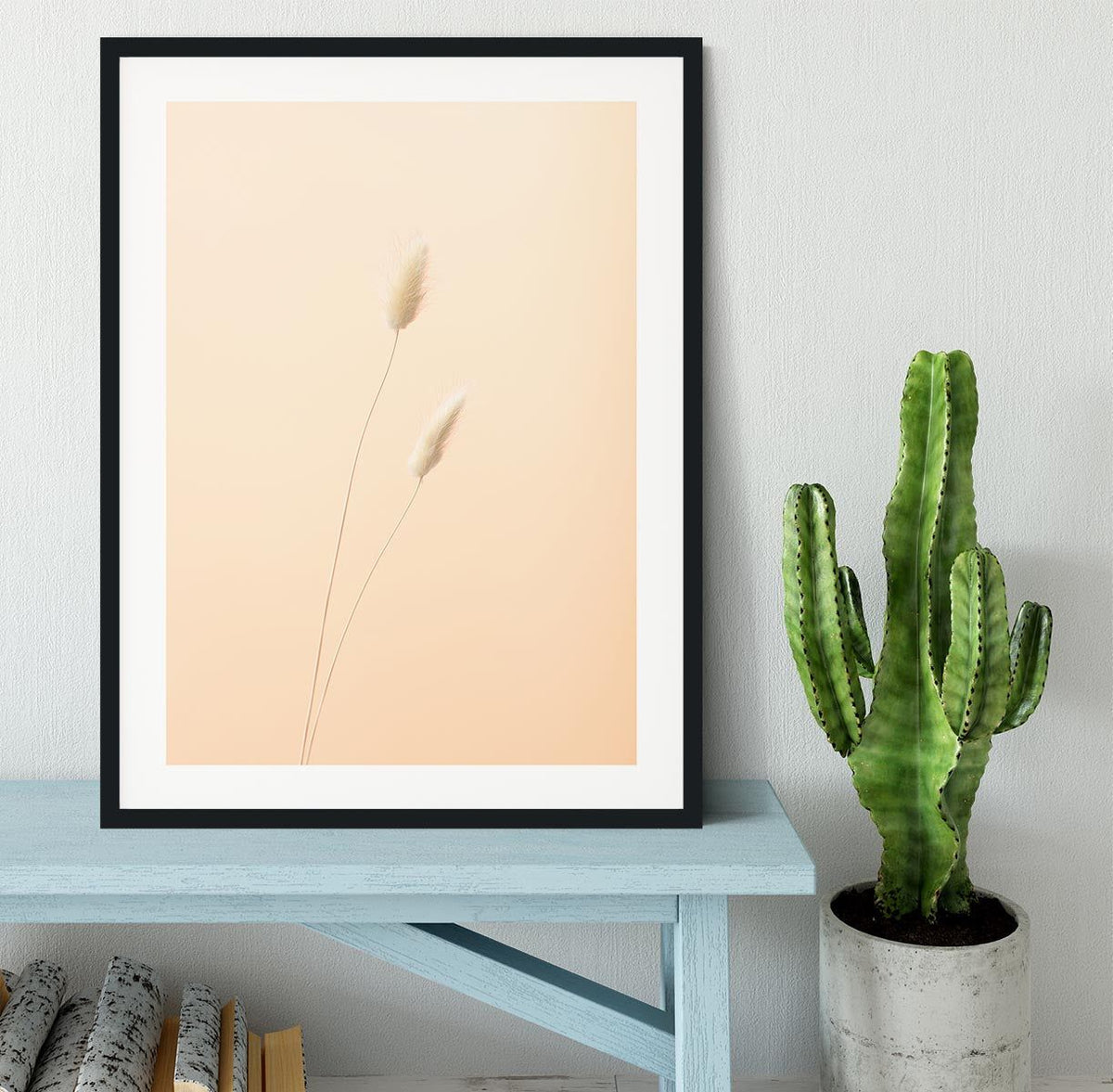 Bunny Grass Peach 08 Ready-to-Hang Framed Print