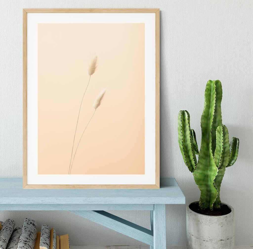 Bunny Grass Peach 08 Ready-to-Hang Framed Print