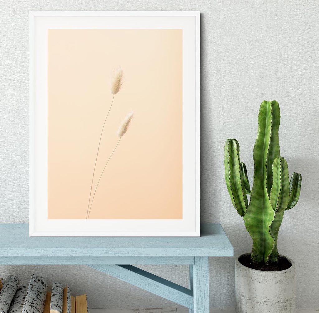 Bunny Grass Peach 08 Ready-to-Hang Framed Print
