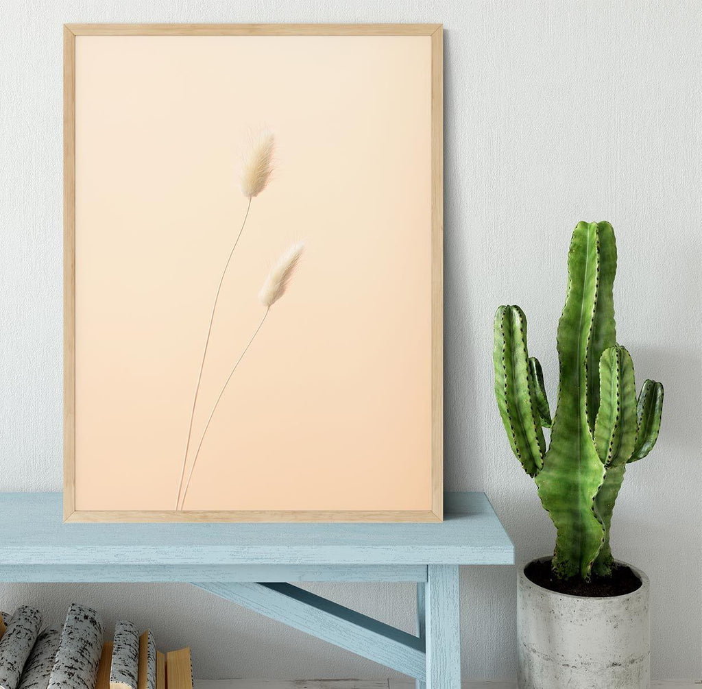 Bunny Grass Peach 08 Ready-to-Hang Framed Print