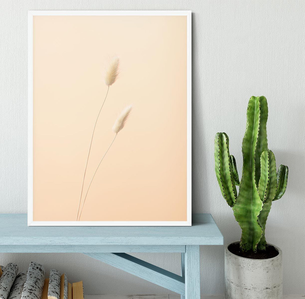 Bunny Grass Peach 08 Ready-to-Hang Framed Print