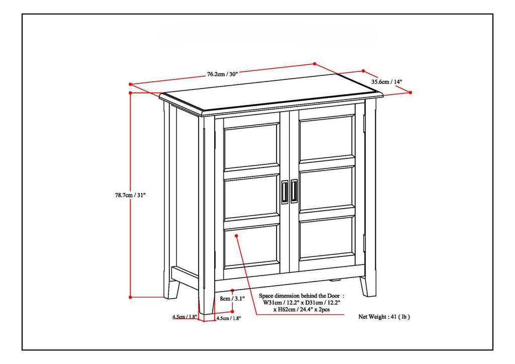 Burlington - Low Storage Cabinet - Mahogany Brown