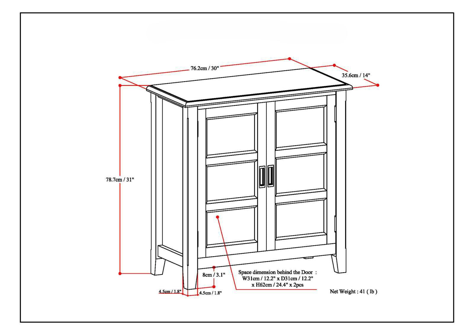 Burlington - Low Storage Cabinet - Mahogany Brown