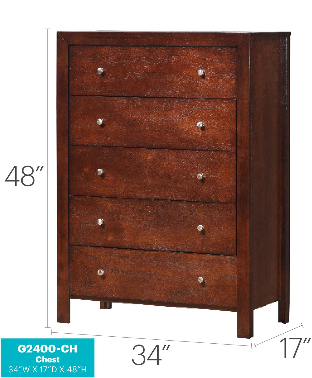 Burlington G2400-CH Cherry Chest of Drawers