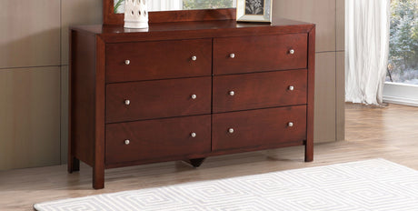 Cherry Dresser with Six Drawers for Bedroom