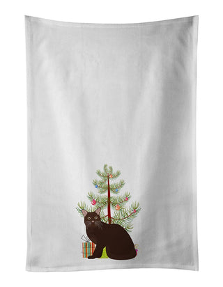 Premium Decorative Kitchen Towel Set - 2 White Cotton Dish Towels with Artistic Design