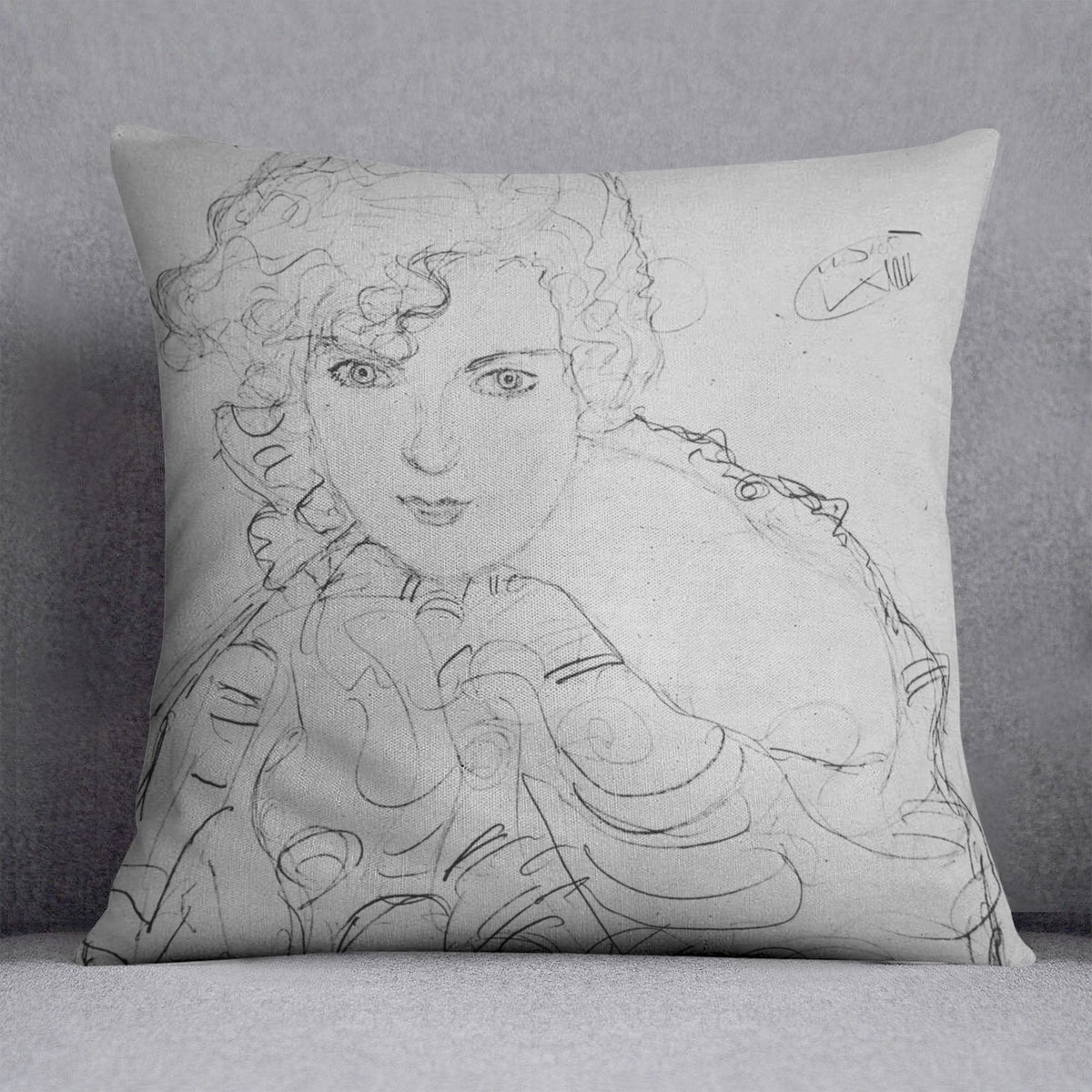 Bust of a woman by Klimt Cushion