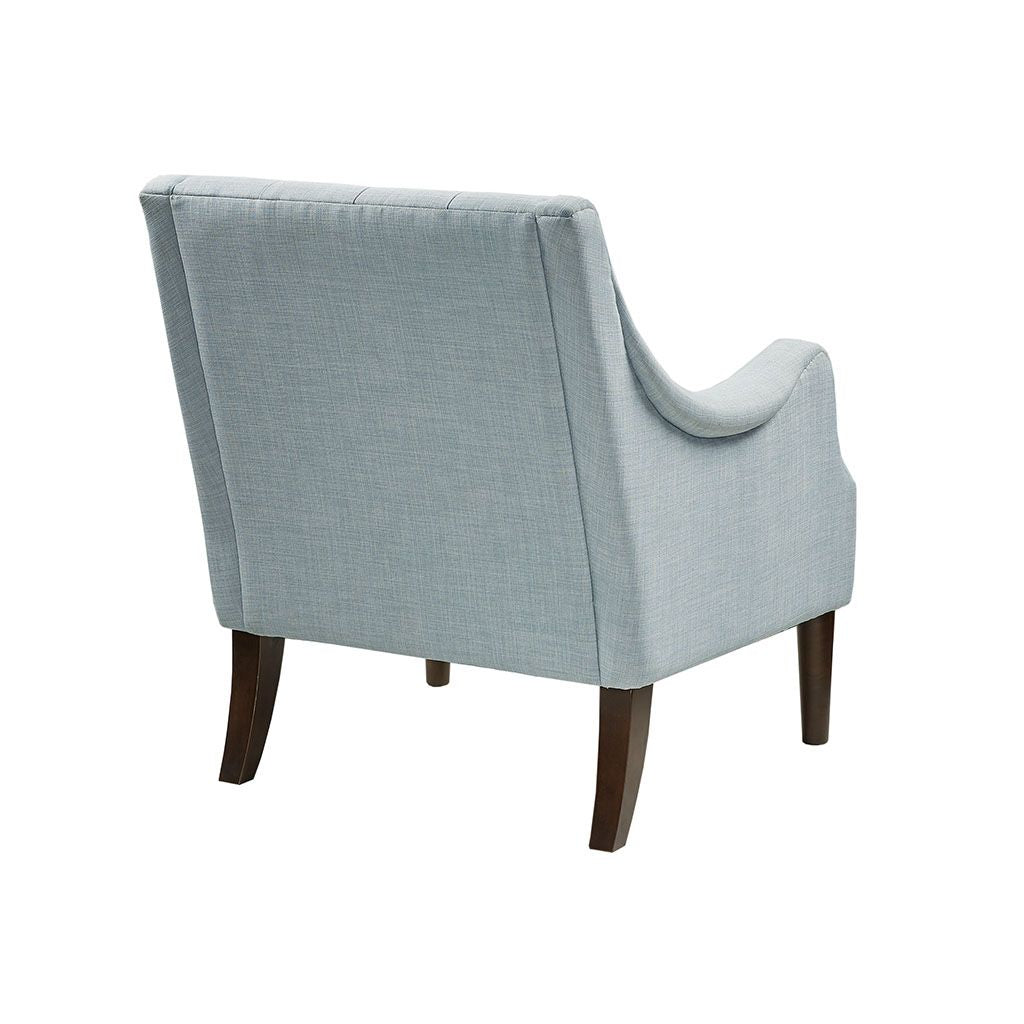 Button Tufted Accent Chair – Transitional Design with Round Arms