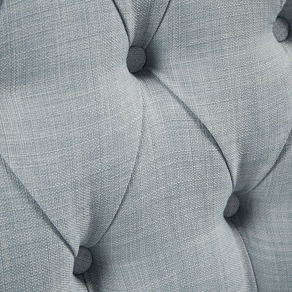 Button Tufted Accent Chair – Transitional Design with Round Arms