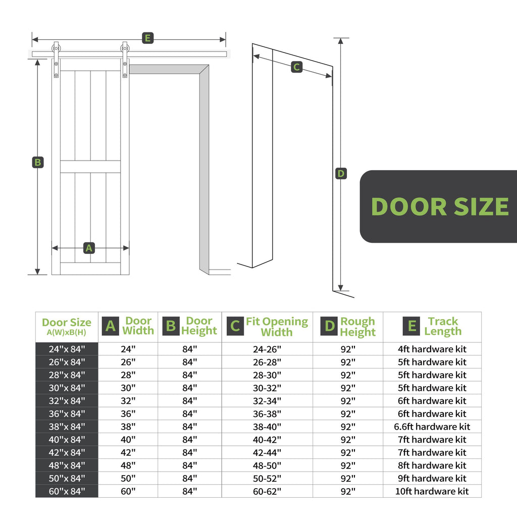 Bypass Barn Door with Hardware Kit - Space-Saving Sliding Door for Closets and Rooms
