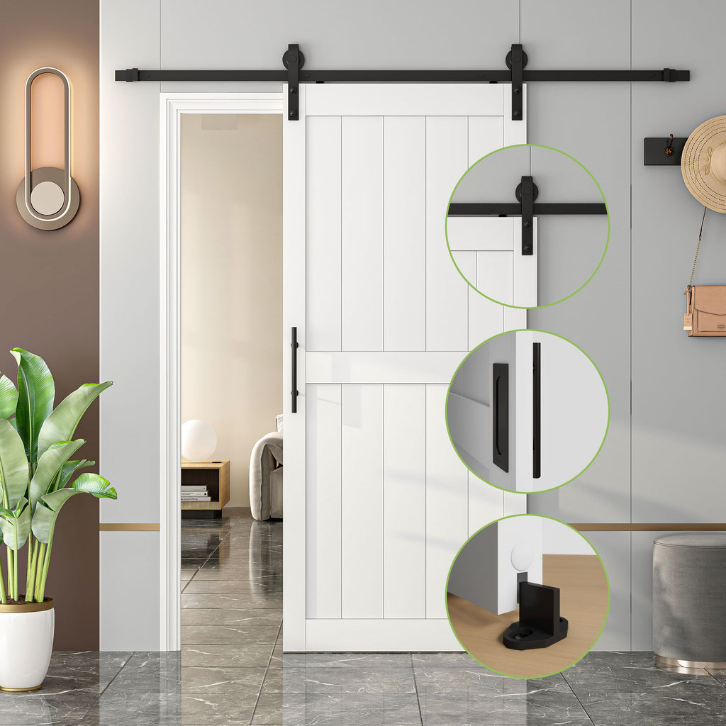 Bypass Barn Door with Hardware Kit - Space-Saving Sliding Door for Closets and Rooms