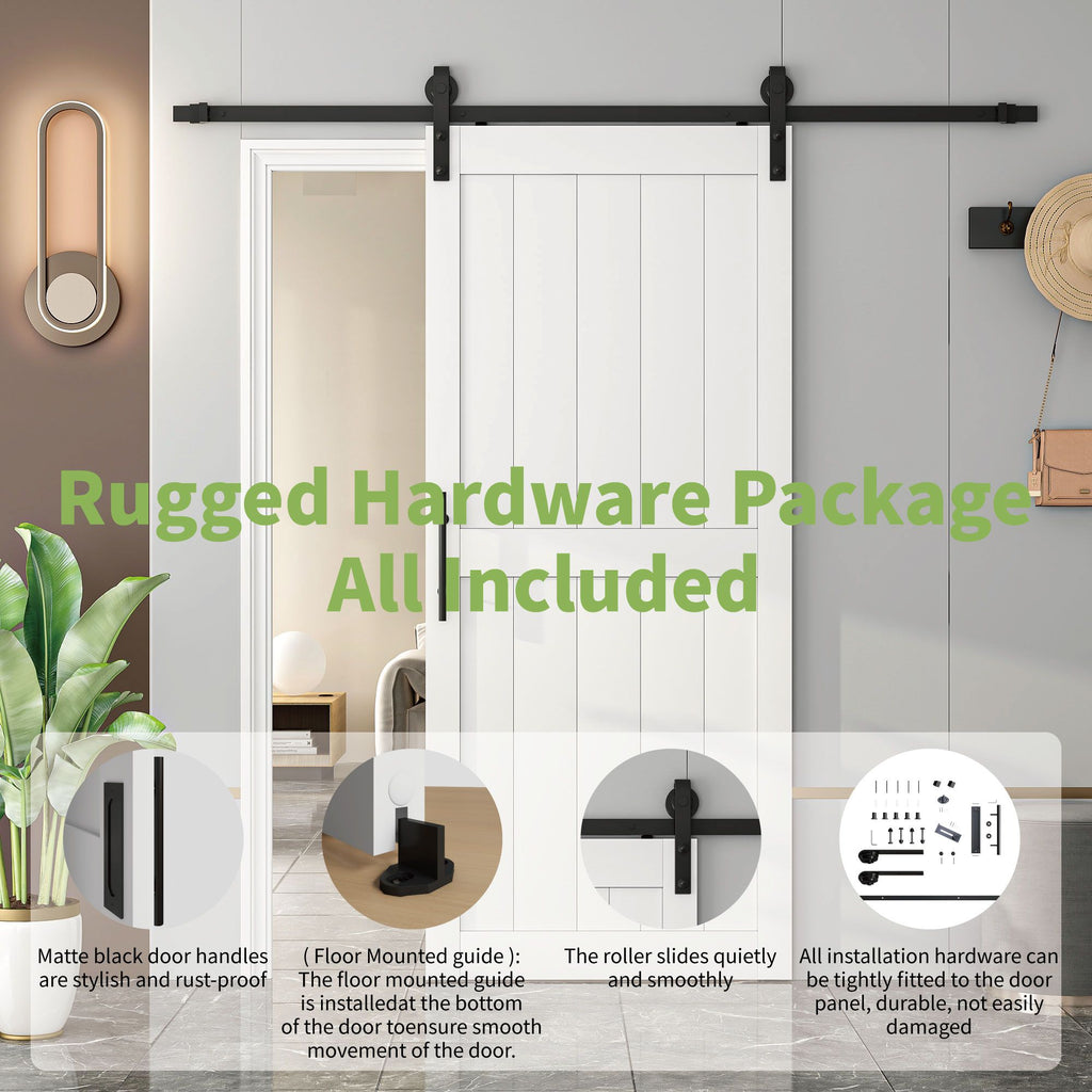 Bypass Barn Door with Hardware Kit - Space-Saving Sliding Door for Closets and Rooms