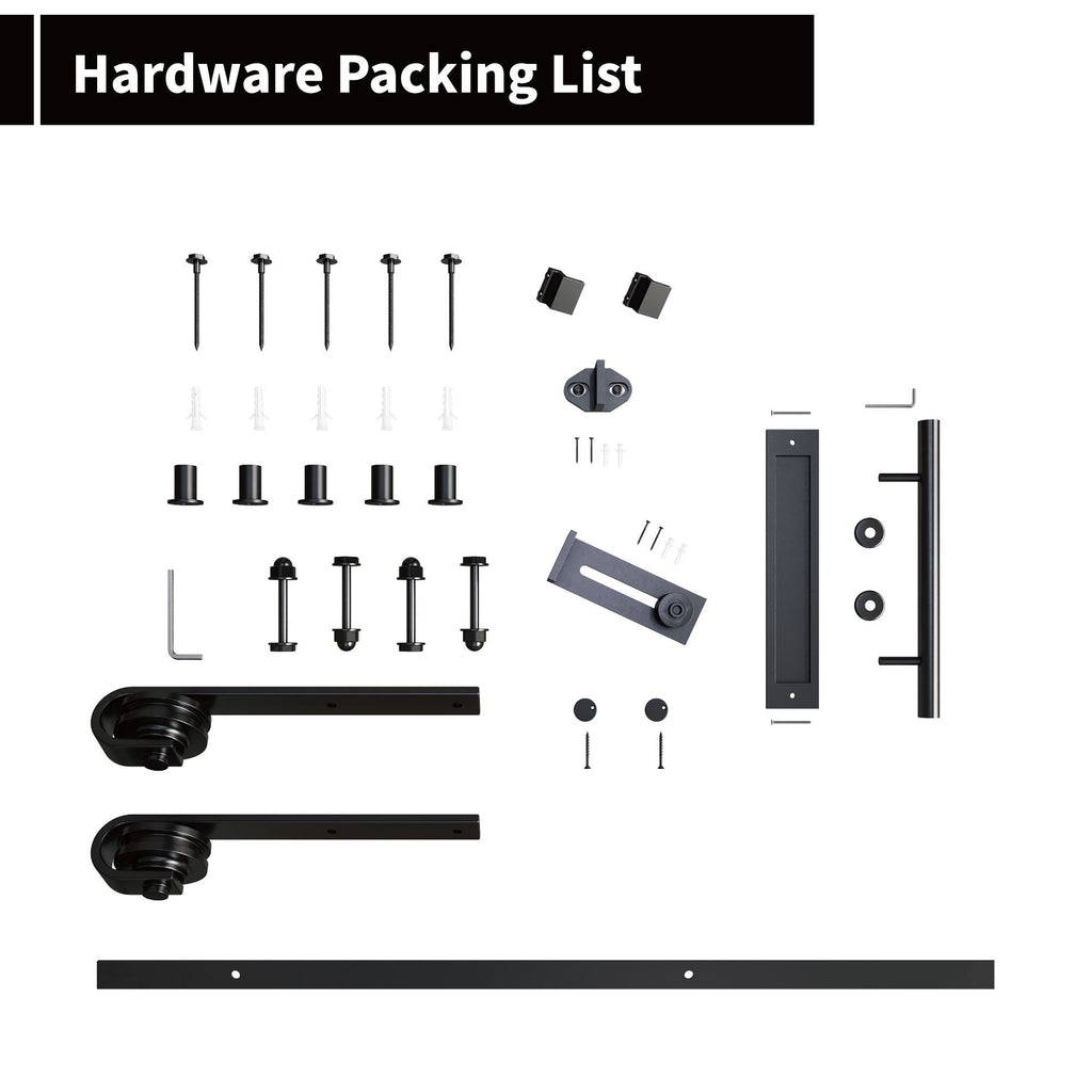 Bypass Barn Door with Hardware Kit - Space-Saving Sliding Door for Closets and Rooms