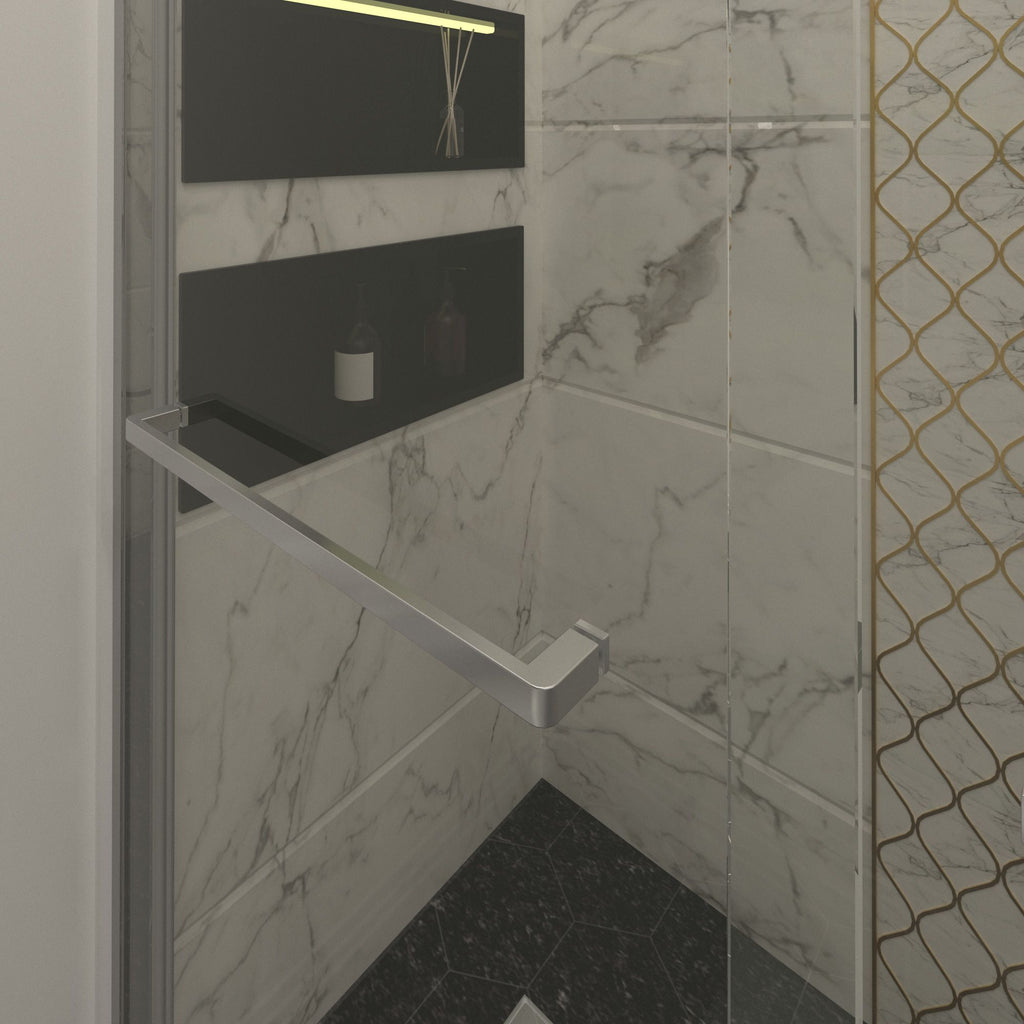Frameless Double Sliding Shower Door with Easy-Clean Glass