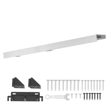 Bypass Sliding Door Hardware Kit, Aluminum Alloy Dual-Track Bypass Door Hardware, Smooth and Qu