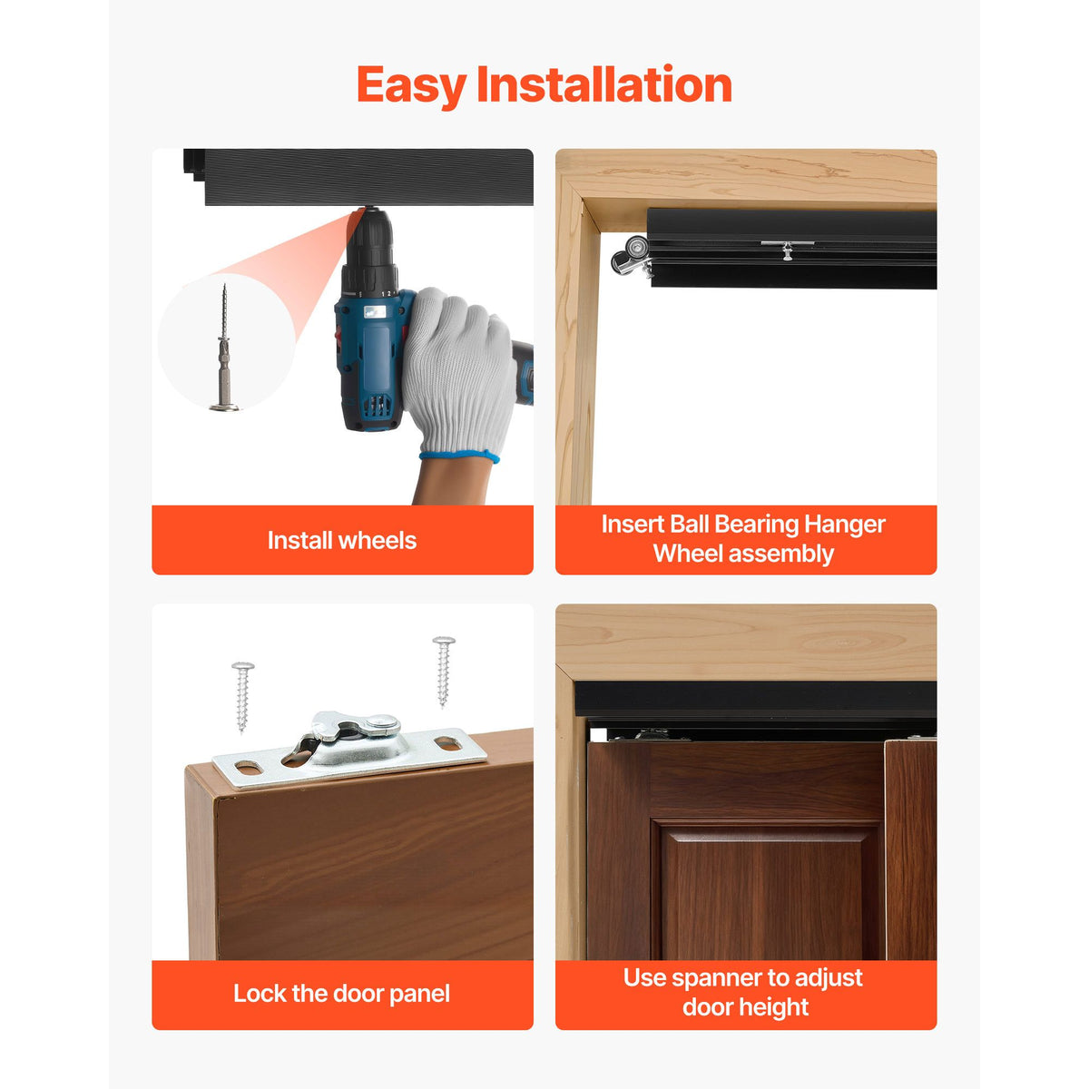Dual-Track Bypass Closet Door Hardware Kit