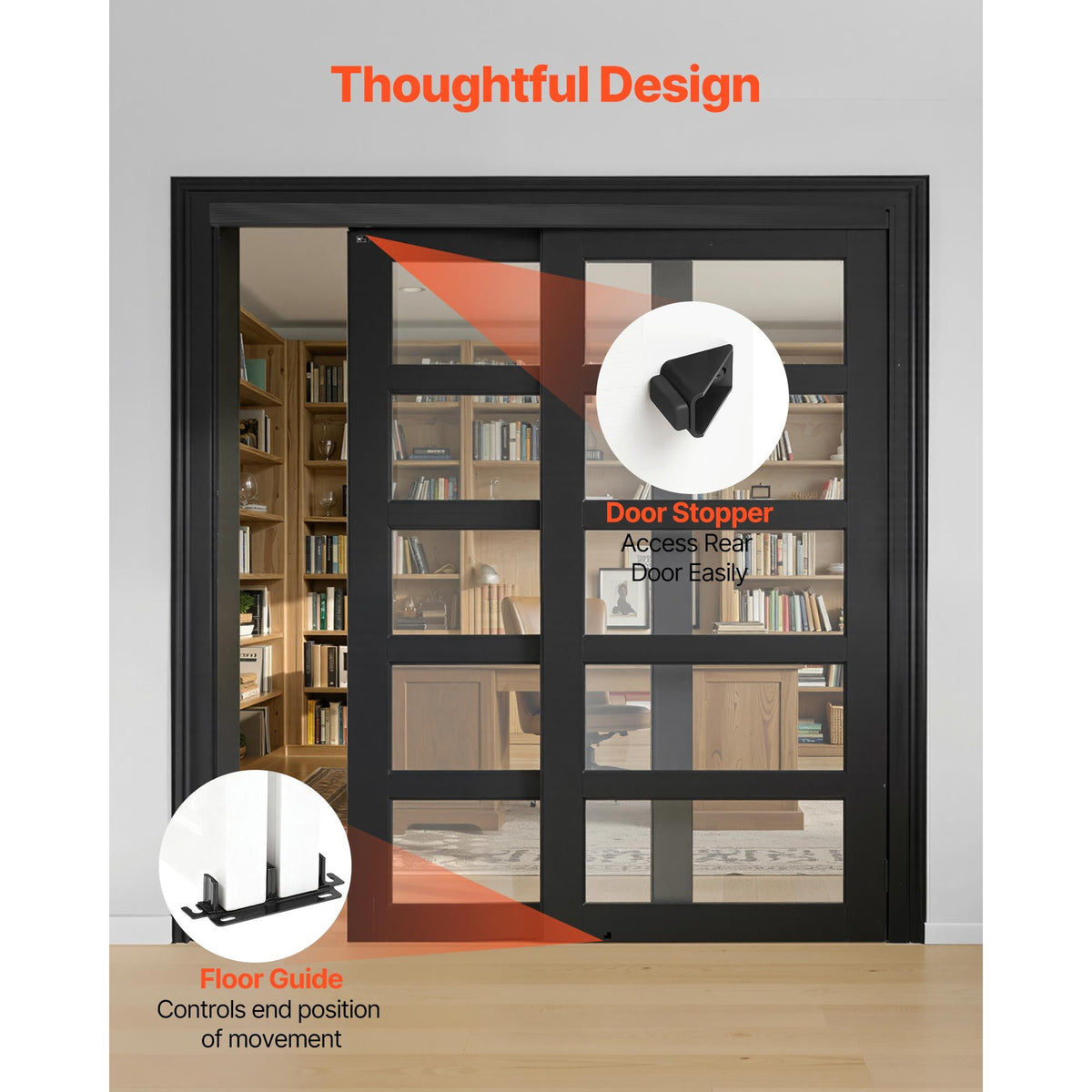 Dual-Track Bypass Closet Door Hardware Kit
