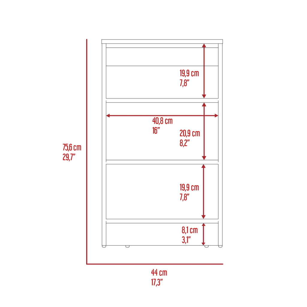 Cabinet 29.7H", Four Shelves, Vertical, Light Oak / White