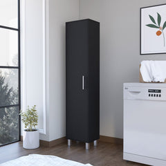Modern Black Storage Cabinet with 5 Shelves for Kitchen, Bathroom, or Bedroom