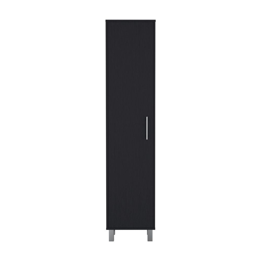 Modern Black Storage Cabinet with 5 Shelves for Kitchen, Bathroom, or Bedroom