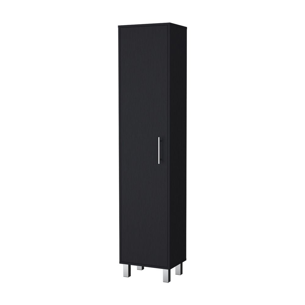 Modern Black Storage Cabinet with 5 Shelves for Kitchen, Bathroom, or Bedroom
