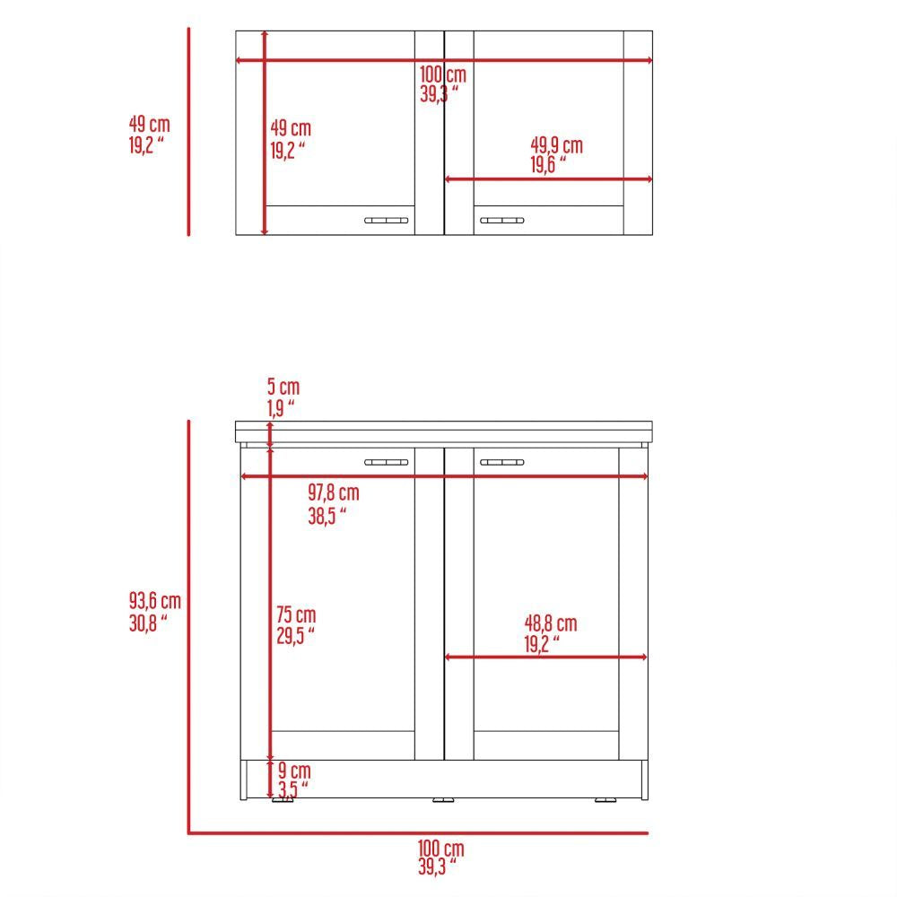 TidyCabinet Two-Part Storage Cabinet Set, Light Gray