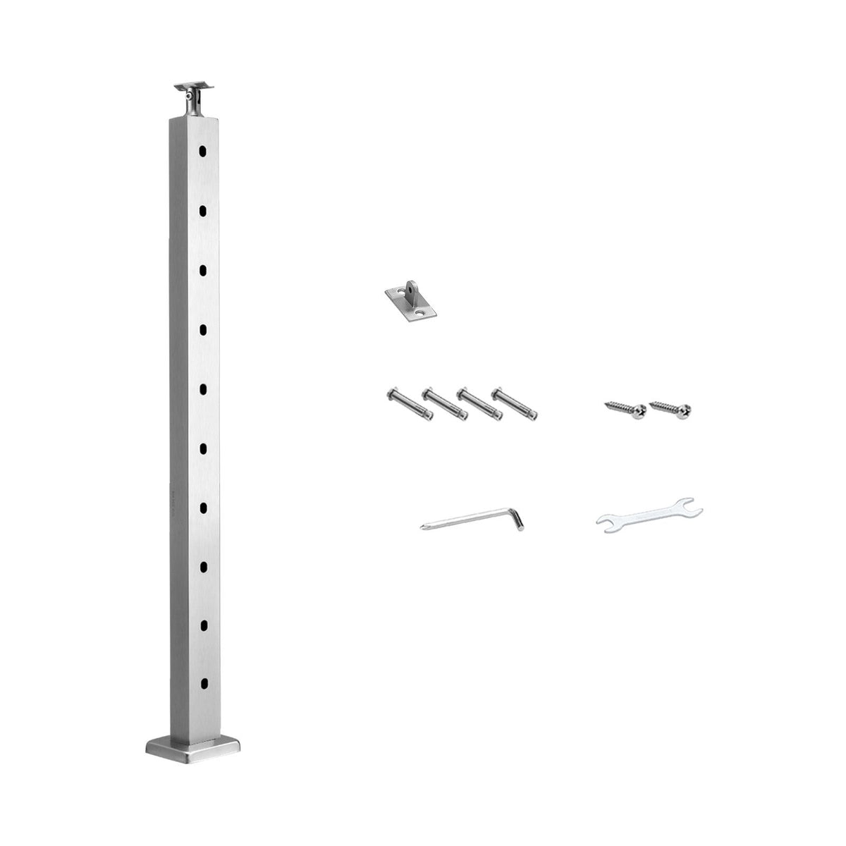 Pre-Drilled Cable Railing Post for Deck and Stair Layouts