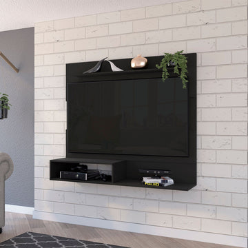 Floating Entertainment Center with Two Shelves and Ample TV Space