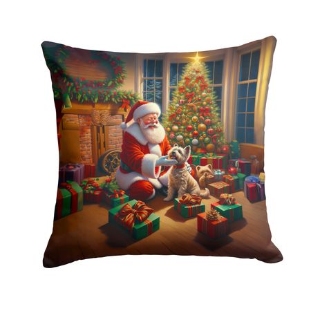 Cairn Terrier and Santa Claus Christmas Pillow
