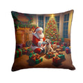 Cairn Terrier and Santa Claus Christmas Pillow