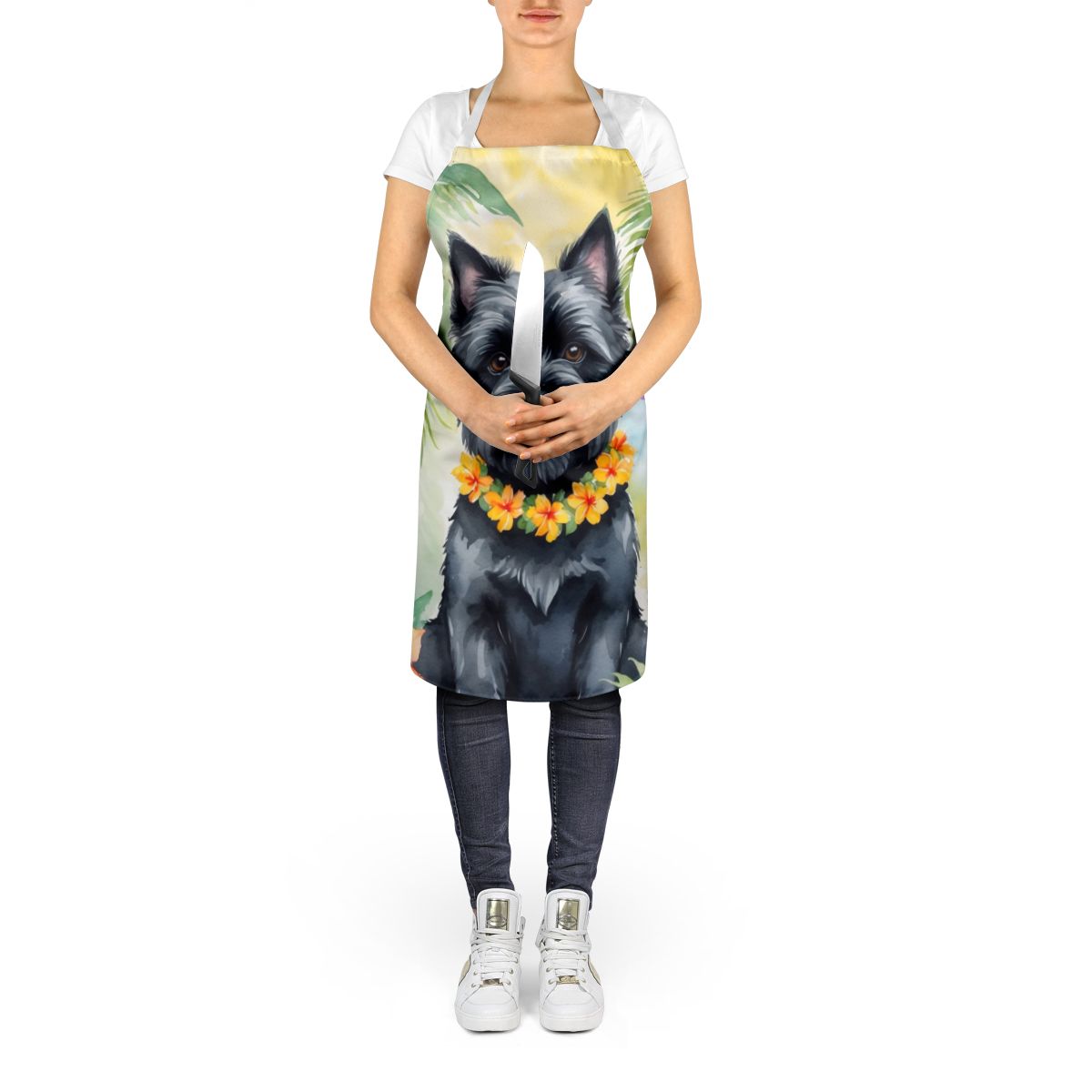 Cairn Terrier Luau Artwork Bib Apron