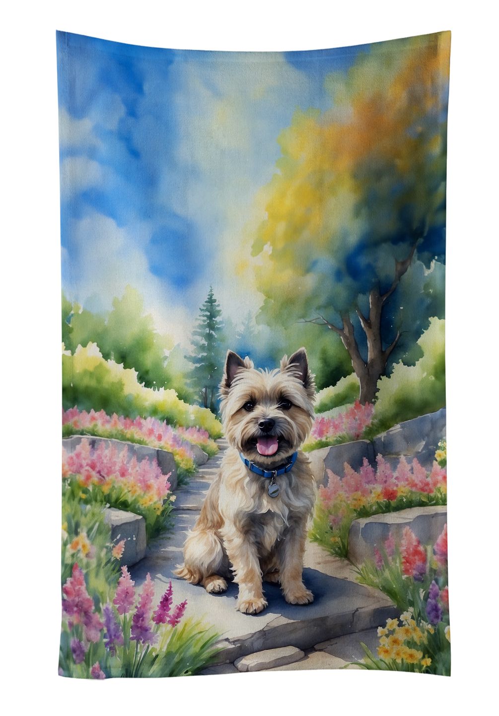 Cairn Terrier Spring Path Kitchen Towel