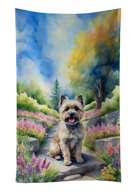 Cairn Terrier Spring Path Kitchen Towel