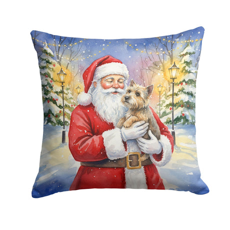 Cairn Terrier and Santa Claus Indoor-Outdoor Accent Pillow