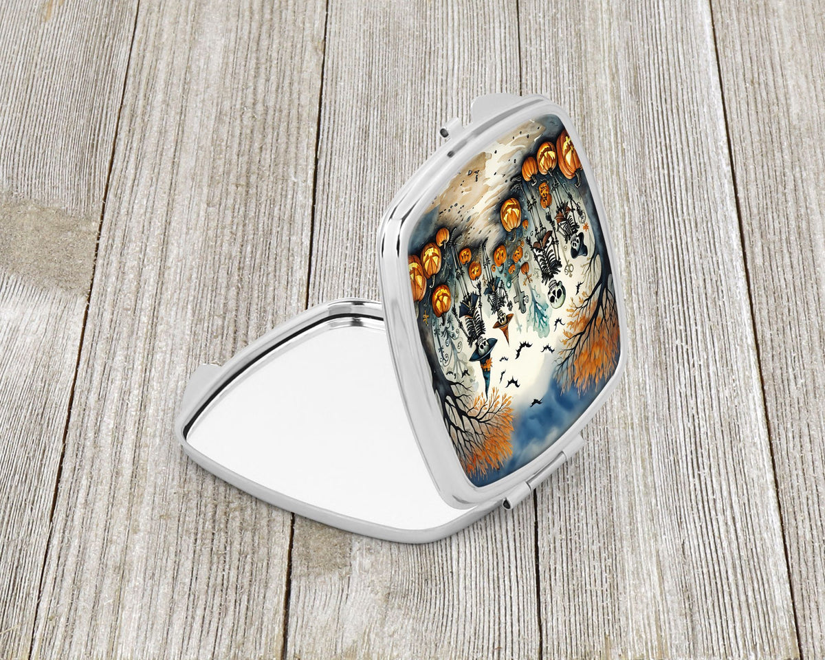 Calacas Skeletons Halloween Folding Compact Mirror