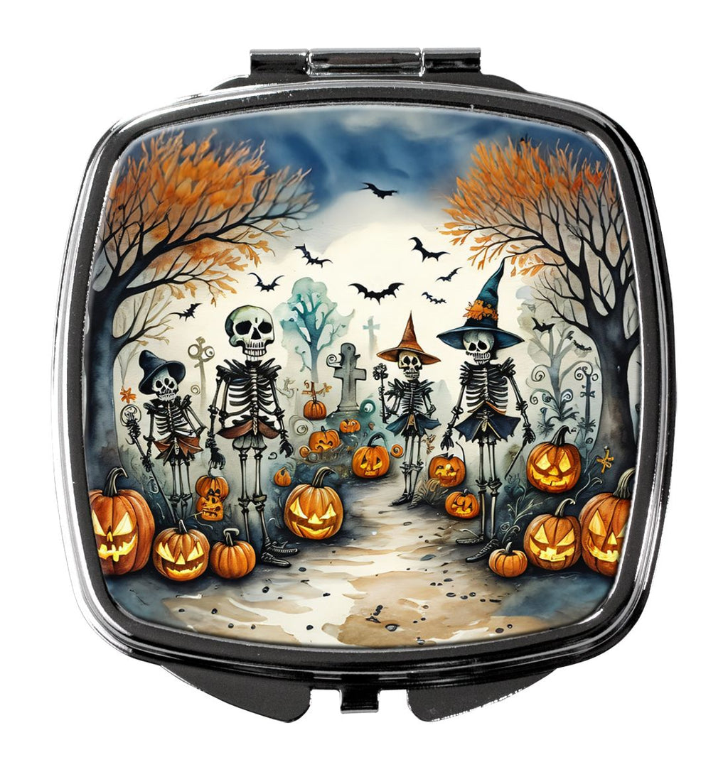 Calacas Skeletons Halloween Folding Compact Mirror